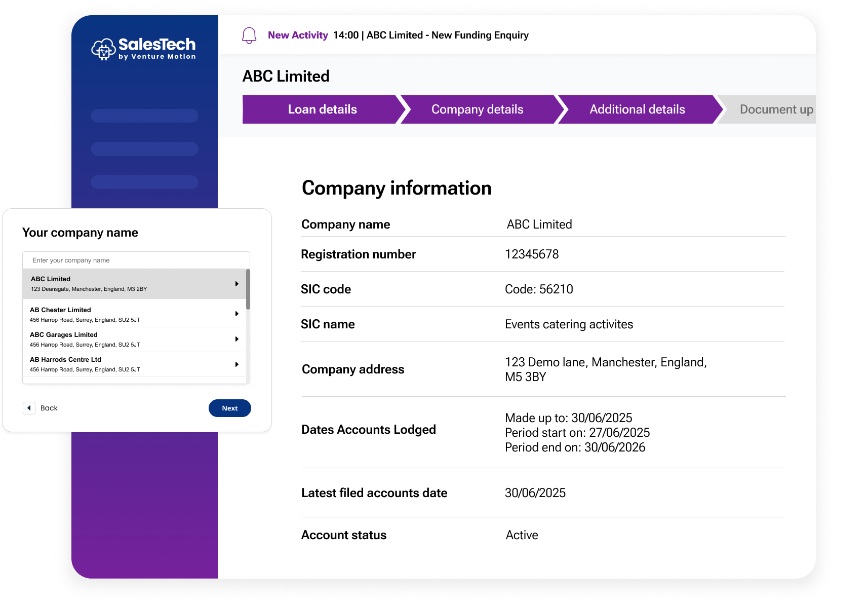 SalesTech - Companies House Dashboard