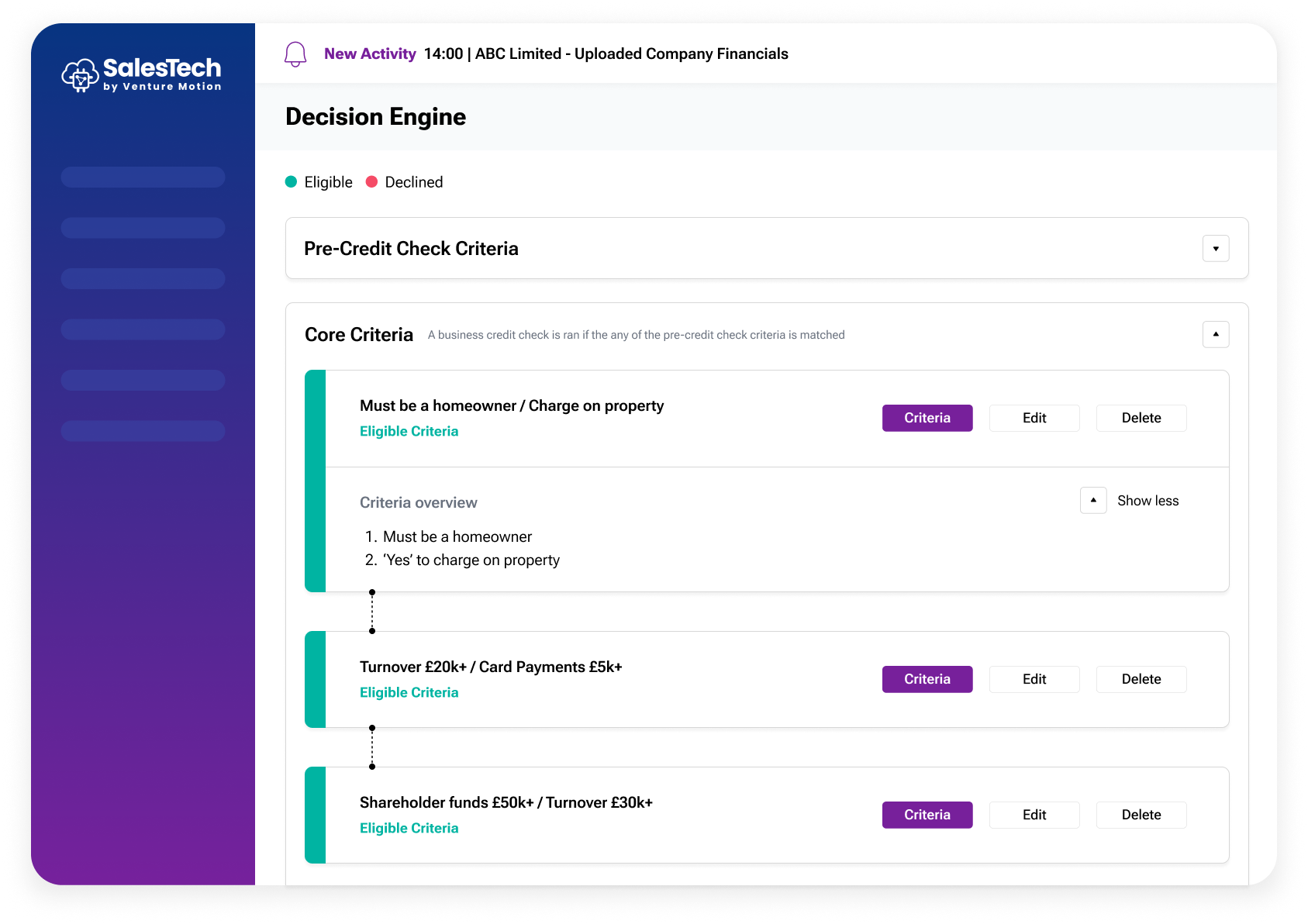 SalesTech - Decision Engine